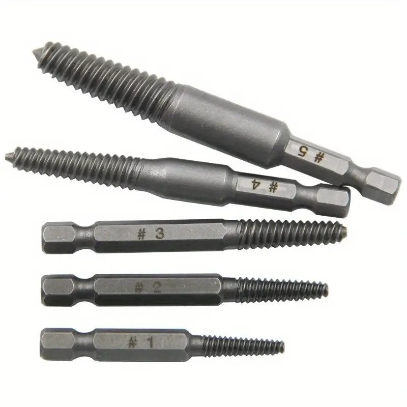 Conjunto de Extratores de Parafuso com Haste Hexagonal de 10 peças, Extrator de Parafuso Quebrado, Chave de Fenda para Remover Parafusos Quebrados, Conjunto de Ferramentas para Furadeira Elétrica
