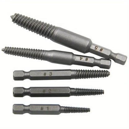 Conjunto de Extratores de Parafuso com Haste Hexagonal de 10 peças, Extrator de Parafuso Quebrado, Chave de Fenda para Remover Parafusos Quebrados, Conjunto de Ferramentas para Furadeira Elétrica
