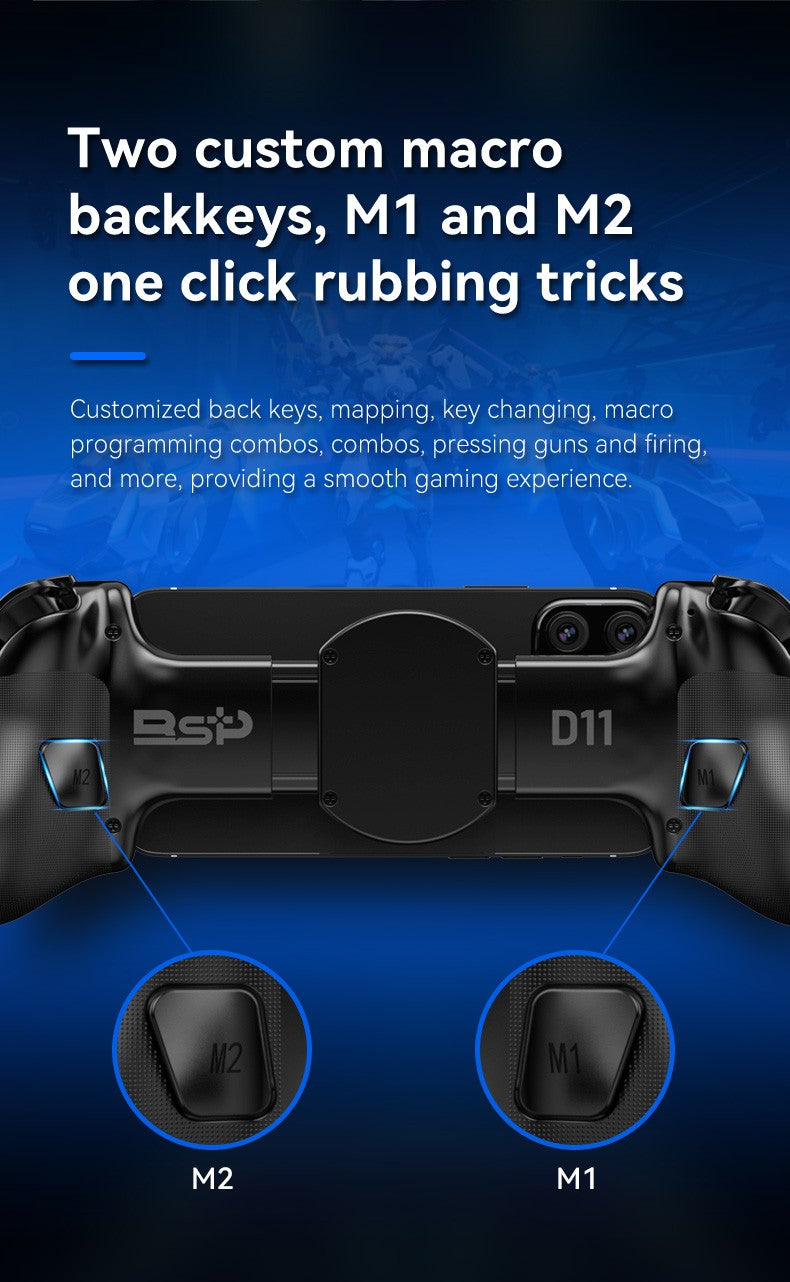 D11 Stretchable Game Controller Hall Trigger Supports Android Phone/Switch/PC/iOS/ Streaming Controller
