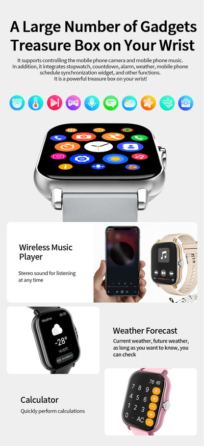 New Smartwatch BT Call Health&Sleep Monitoring 1.83''HD Screen Kids Smart Watch Waterproof Fashoin Sports Bracelet For Women Men