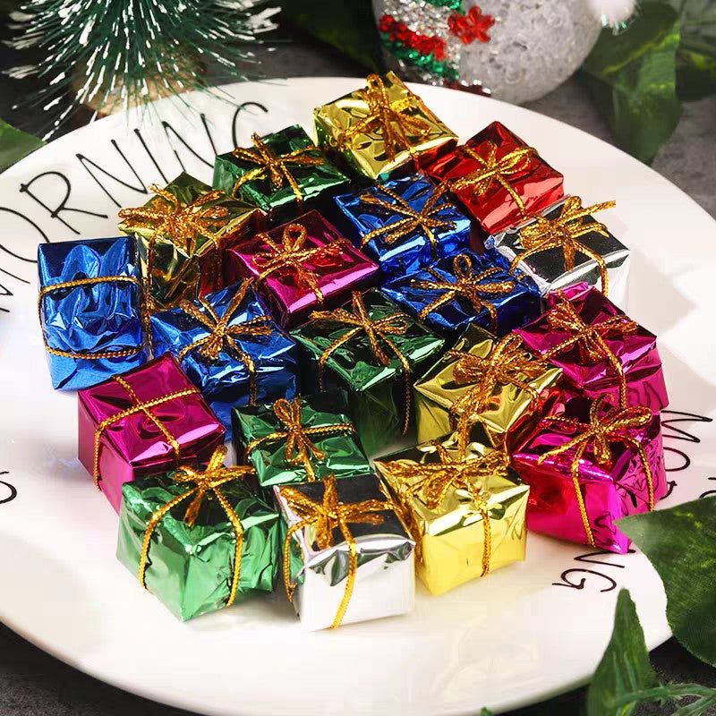12/240x Christmas Foam Gifts Boxes Xmas Tree Hanging Pendants Colorful Candy Boxes Home Festival Party DIY Decoration Supplies