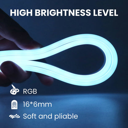 DC 24V RGB Neon Led Strip Light With Bluetooth 30 Meters Outdoor IP65 Waterproof Neon Rope Lights App Remote Control Band