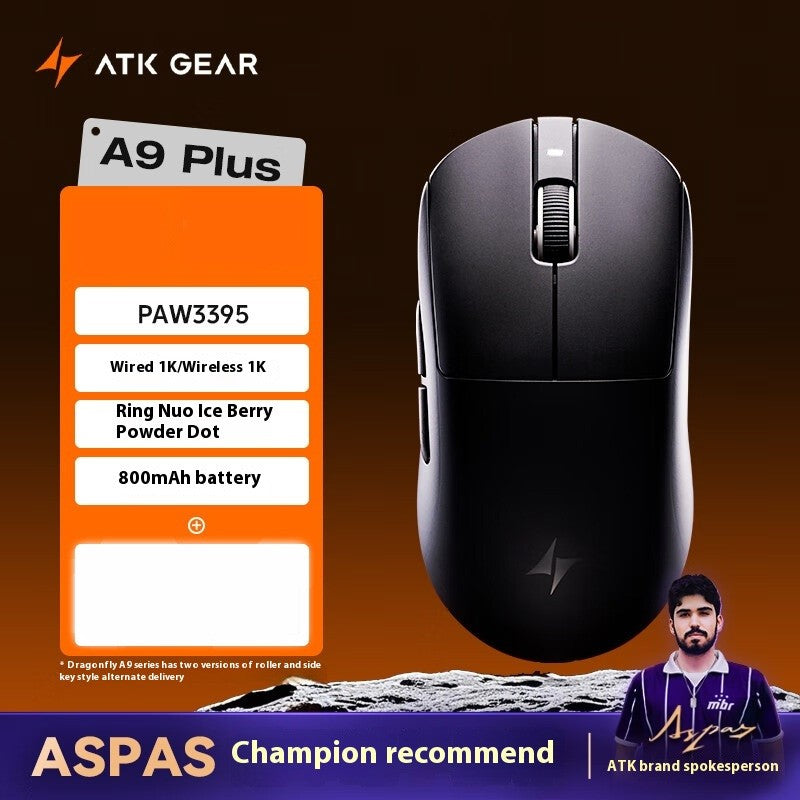 Mouse Gamer Sem Fio ATK A9 Ultra A9/A9 SE/A9 Plus/A9 Pro Tri Mode 8K Mouse Gamer 53g Leve Presente E-sports PC Personalizável