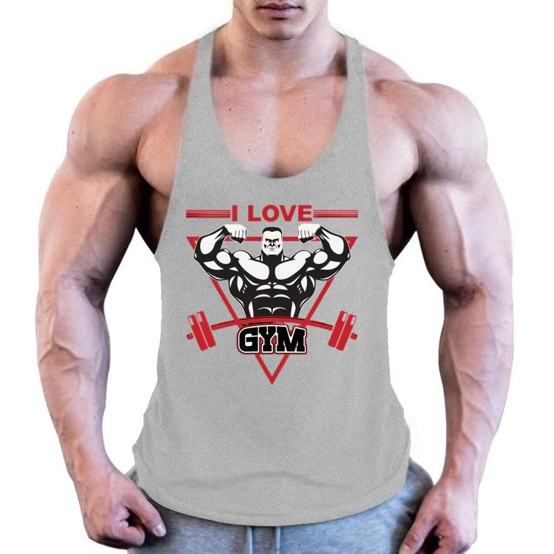 Mens Fashion Gym Singlet, Muscle Stringer Tank Top, Fitness Bodybuilding Vest, Lightweight Durable Sleeveless Workout Shirt