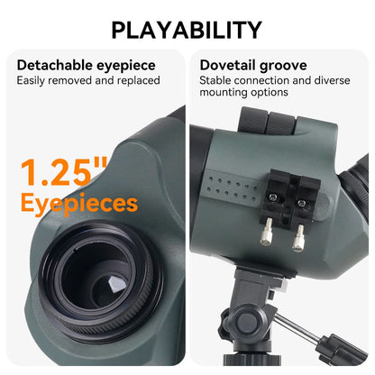 Luneta de Observação Svbony SV41Pro Mini Mak 20-84x80mm Telescópio Compacto para Observação de Pássaros Uso Terrestre e Astronômico Duplo Propósito