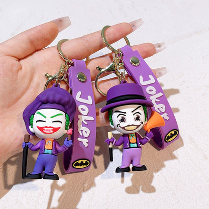 Anime Harley Quinn desenho animado Marvel Batman Coringa imagem boneca bolsa chaveiro pingente fofo Mulher Maravilha acessórios para carro chaveiro