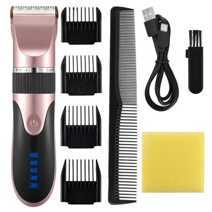 Professional Cordless Rechargeable Electric Hair Clipper - For Men, Adults & Kids, Barber-Grade Hair Trimmer & Cutter Machine