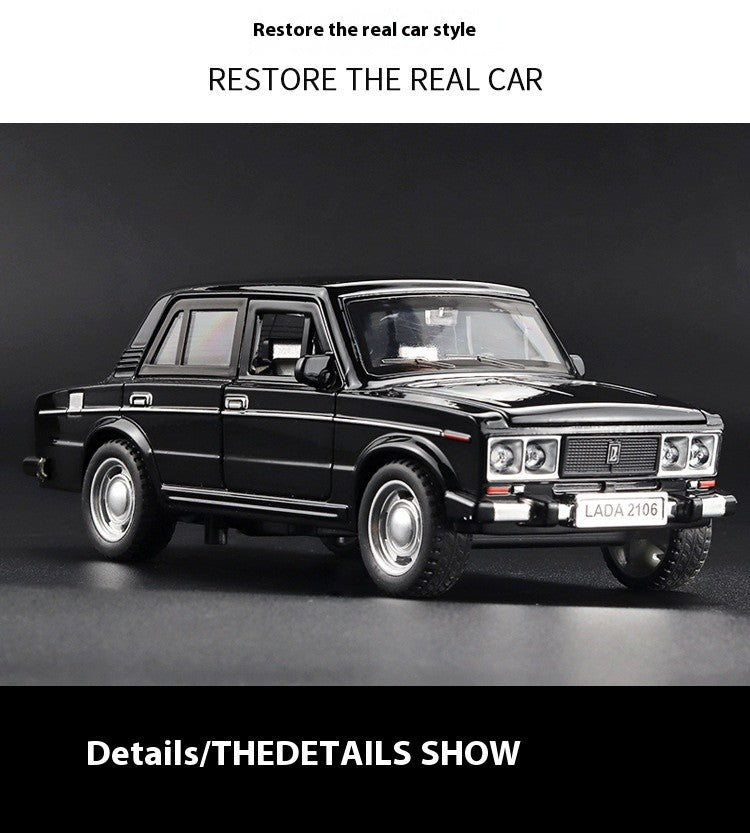 1:32 LADA 2106 Liga Clássica Modelo de Carro de Brinquedo de Metal Fundido Som e Luz Puxar para Trás Brinquedo Infantil Miniatura Modelo de Veículo Presente para Crianças