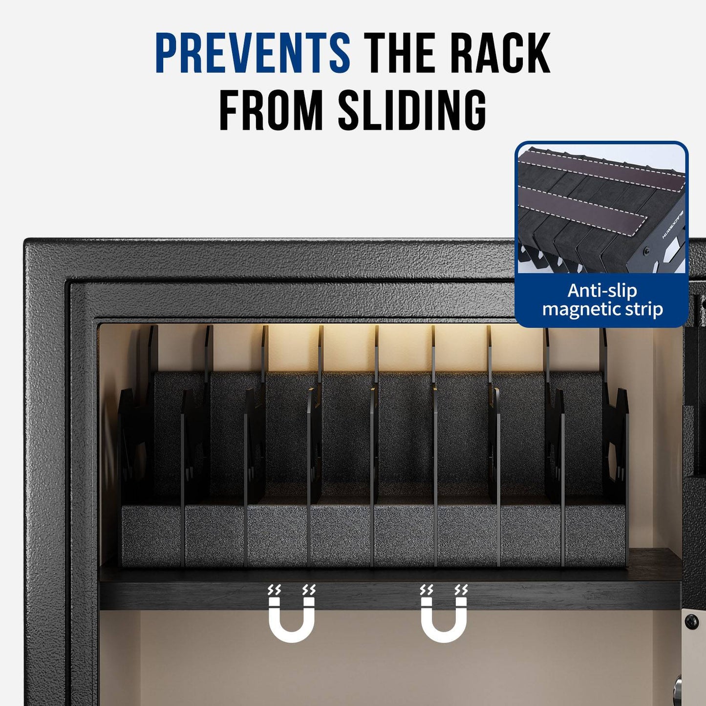 Suporte para Pistolas e Revólveres Blacksmith com 4/5/6 Compartimentos - Organizador de Armazenamento Doméstico para Economia de Espaço