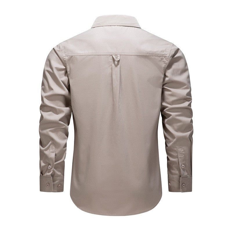 Men Outdoor Multi Pockets Long Sleeved Cargo Shirts High Quality Man Cotton Loose Shirts New Spring  Male Casual Shirts Size 5XL