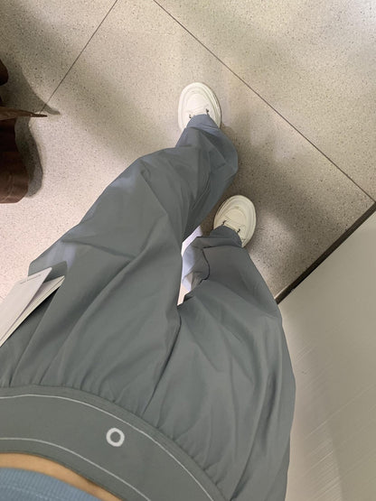 Calças retas femininas de secagem rápida calças de moletom de perna larga preto azul sólido fitness yoga esportes corredores