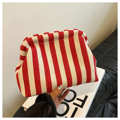 Summer Woven Crochet Purses for Women Beach Clutch Handbags 2025 Dumpling Hobo Casual Colorblock Bag Ladies Ruched Cloud Purse