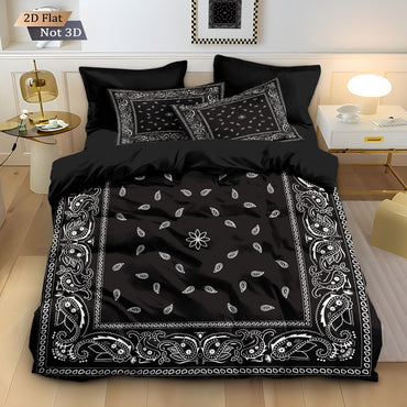 Conjunto de cama 3 peças com estampa floral texturizada quadrada sem enchimento, confortável, vários tamanhos para quarto e dormitório, capas de edredom, lavável à máquina