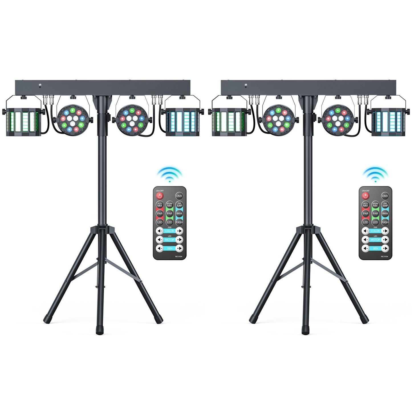 U`King 2Pcs/Set 60W RGBW LED Par Lights Combination Bracket Light DMX512 Stage Light For DJ Disco Concert Wedding Birthday Party