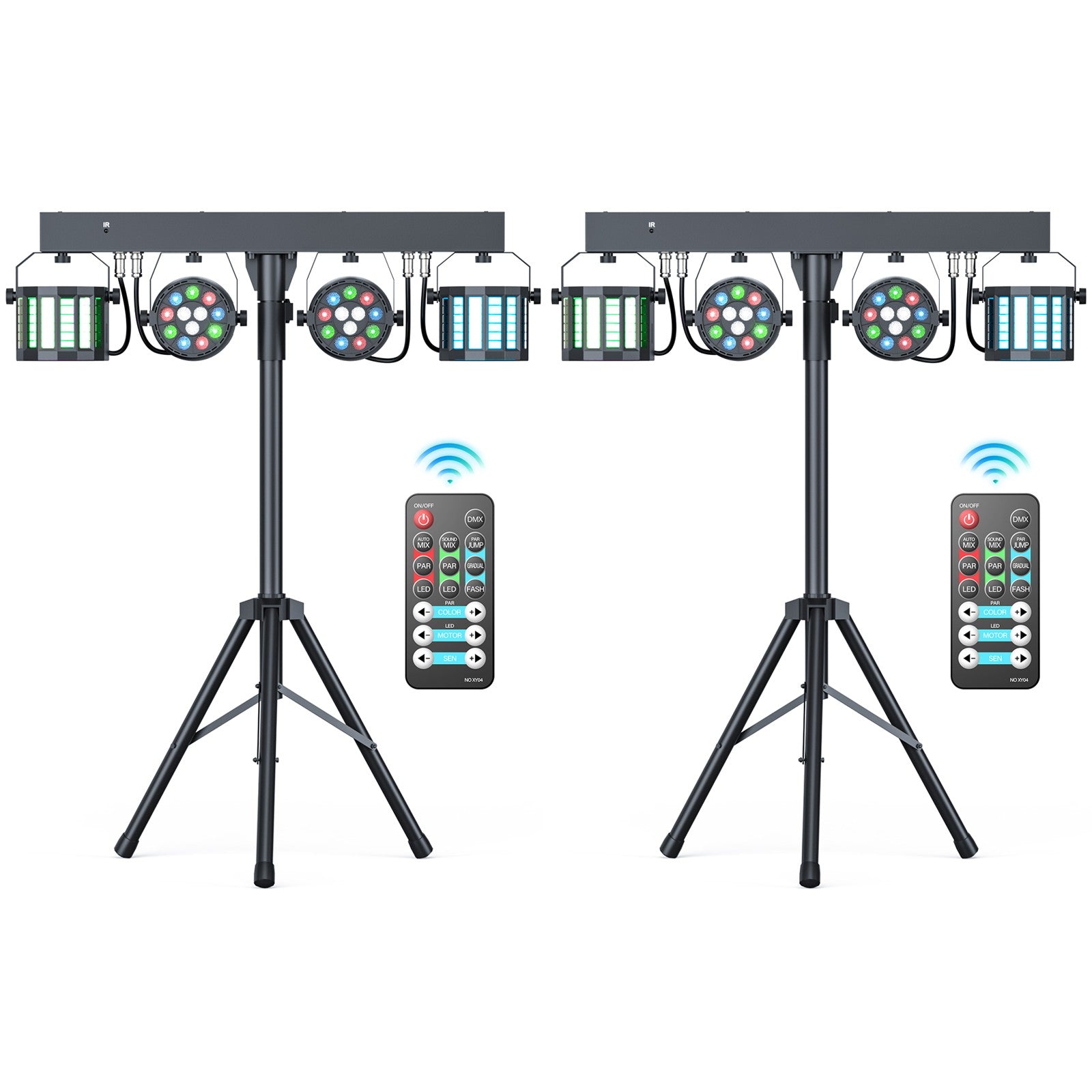 U`King 2Pcs/Set 60W RGBW LED Par Lights Combination Bracket Light DMX512 Stage Light For DJ Disco Concert Wedding Birthday Party