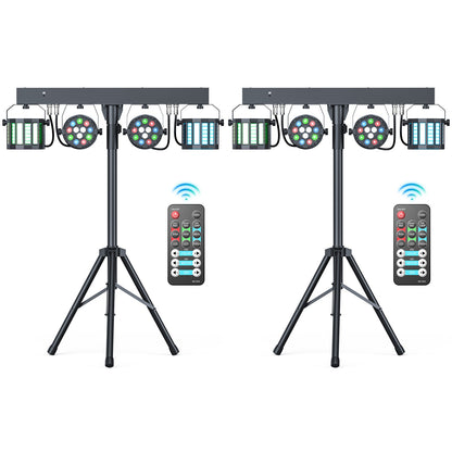 U`King 2Pcs/Set 60W RGBW LED Par Lights Combination Bracket Light DMX512 Stage Light For DJ Disco Concert Wedding Birthday Party