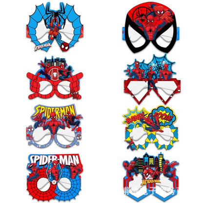 8/16Pcs Marvel Spiderman Glasses Party Decoration Set Birthday Gift Party Halloween Cool Accessories Favorite Ornament for Boy