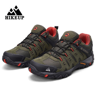 HIKEUP Tênis Masculino de Caminhada em Couro Camurça, Calçados Outdoor Resistentes ao Desgaste Masculinos para Trekking, Caminhada, Caça e Tênis Táticos