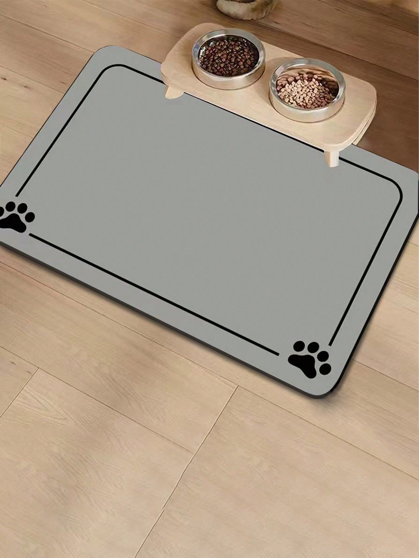1PC Tapete para Comida de Animais de Estimação Absorvente - Tapete para Tigelas de Cães e Gatos Antiderrapante de Secagem Rápida