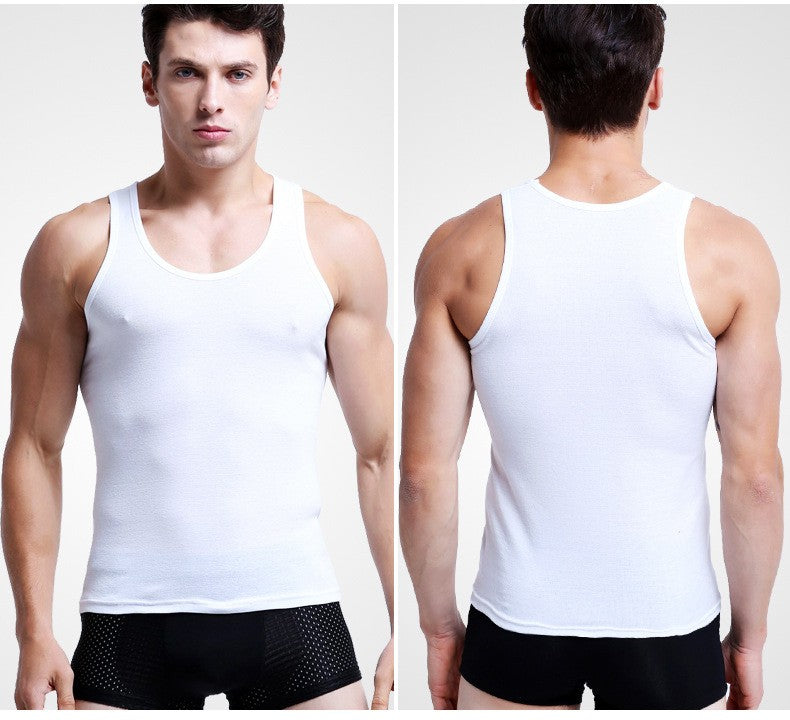 On Sale Men Vests Cotton Underwear Sleeveless Tank Top Solid Muscle Vest Undershirts O-neck Gymclothing Bodybuilding Tank Tops