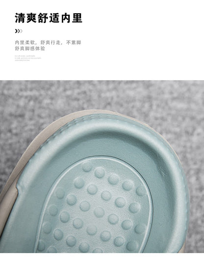 Summer Men's Fashion Beach Sandals Clogs Thick Sole Slipper Waterproof Anti-Slip Sandals Flip Flops Non-slip Soft EVA Hole Shoes