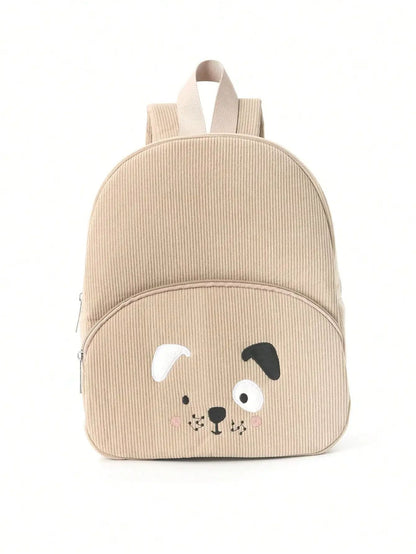 Cute Cartoon Bear Embroidered Corduroy Children's Backpack Suitable for Boys and Girls Kindergarten Elementary School Gifts