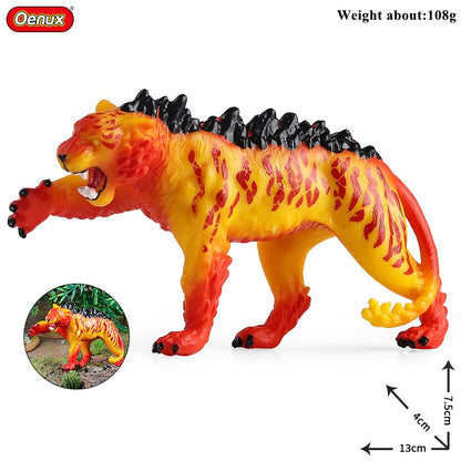 Oenux Simulação Dinossauro Dragão Tartarugas Touro de Fogo Orangotango Golem de Magma Modelo Animal Figuras de Ação Coleção de PVC Brinquedo Infantil Presente