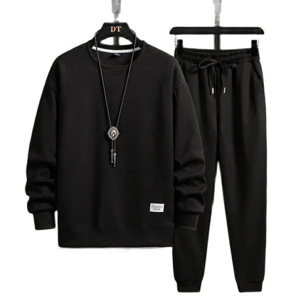 Men's Waffle Suit Sets Casual Long Sleeved Sweatshirt and Pants for Sports Men's T-shirt Hoodie Casual Trousers Set Loose Fit