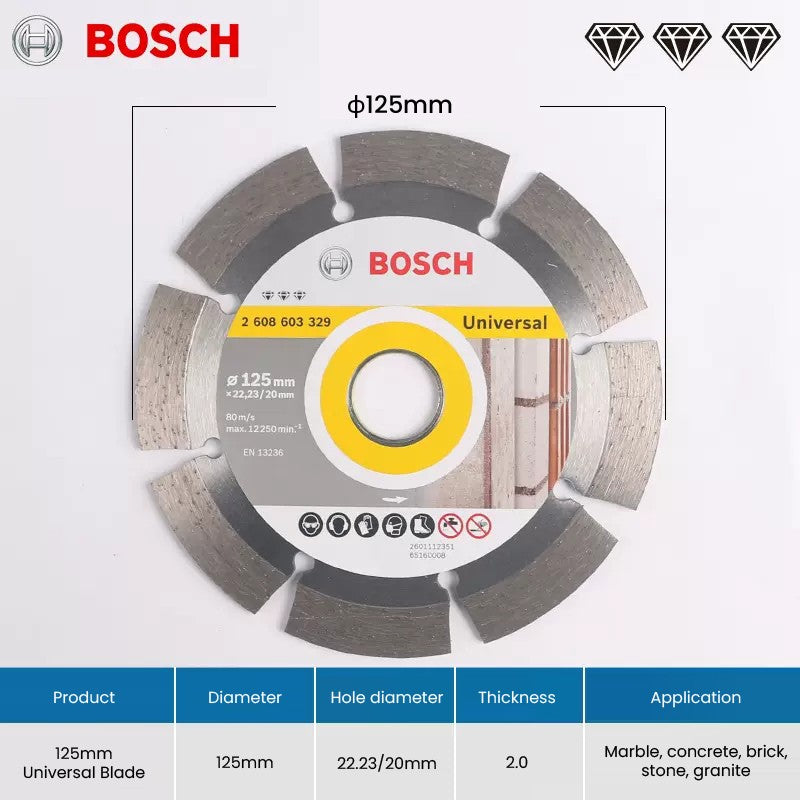 Bosch Discos de Corte Diamantados Universais Lâminas de Serra Circular de Mármore para Cortar Pedra Concreto Reforçado Rodas de 105/110/125/180mm
