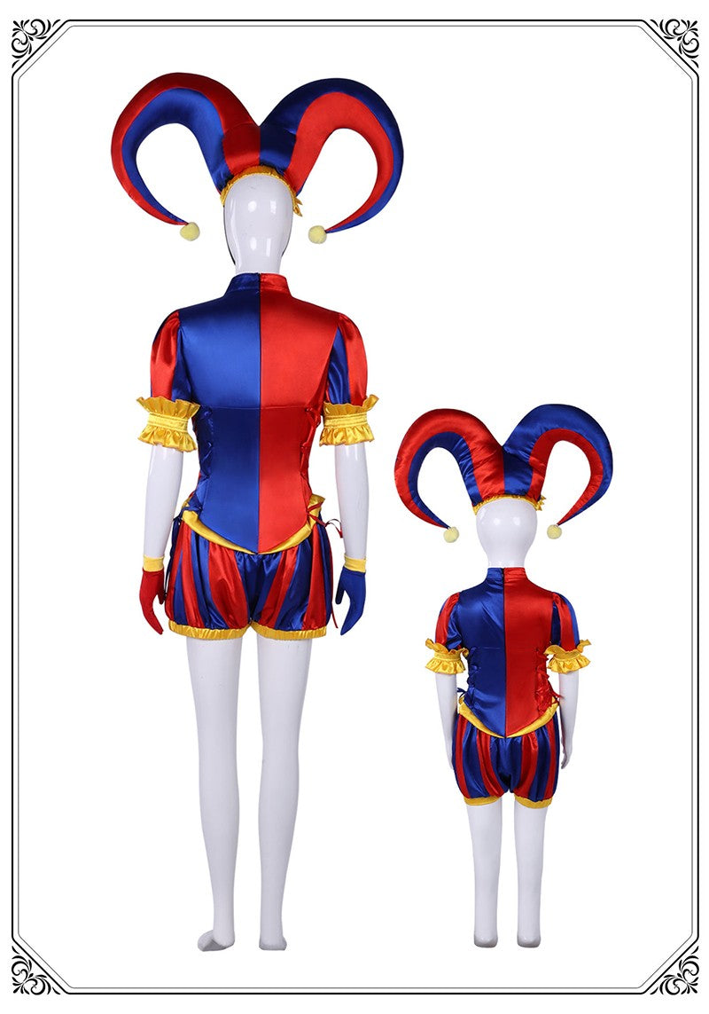 The Amazing Digital Circus Pomni Cosplay Costume Women Men Girls Boys Clown Costume Suit Halloween Party Role Playing Outfits