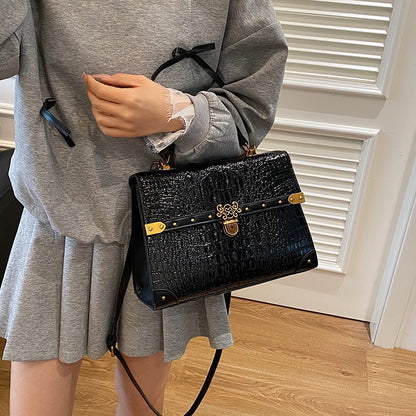 Luxury Purple Handbag Classic Women Bag 2025 New Designer Shoulder Bag High Quality Solid Pu Leather Crossbody Small Square Bag