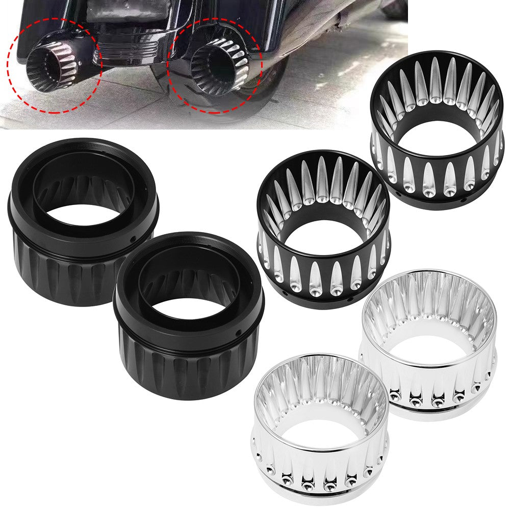 Motorcycle 4.4" Slip On Exhaust Mufflers Tips End Caps For Harley Touring CVO Street Road Electra Glide Road King FLHR 1995-2023