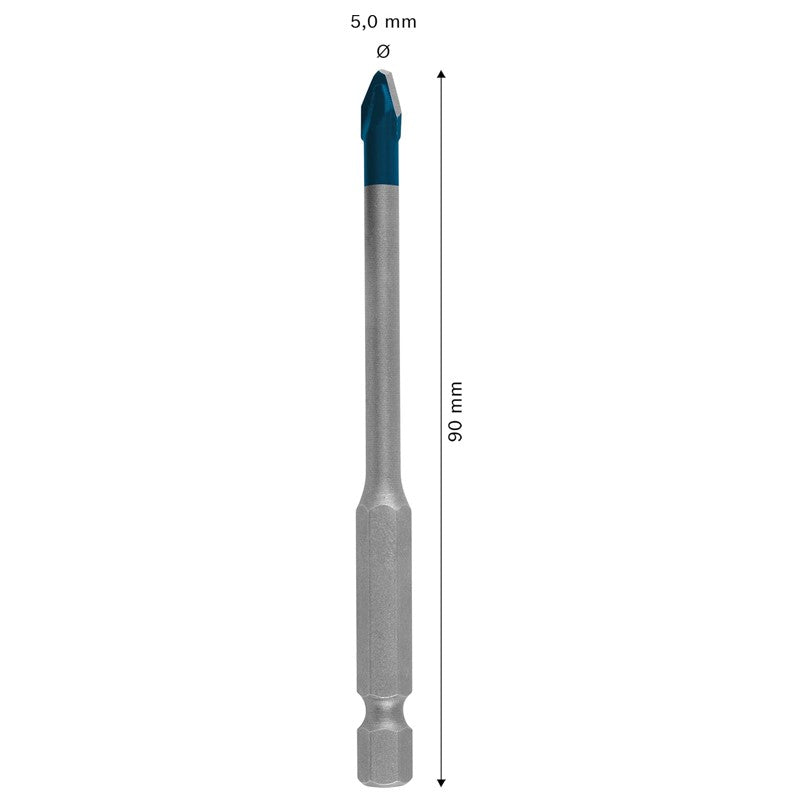 BOSCH EXPERT HEX-9 Broca de cerâmica dura, vida útil 10 vezes mais longa, alta dureza do material, broca de pedra 2608900590 2608900588