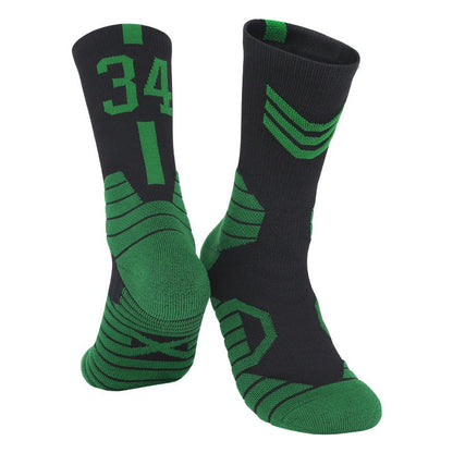 Meias Esportivas Masculinas de Basquete, Meias Esportivas com Numeração, Fundo de Toalha Engrossado, Ciclismo Outdoor, Corrida, Basquete, Feminino Adulto, Meias.