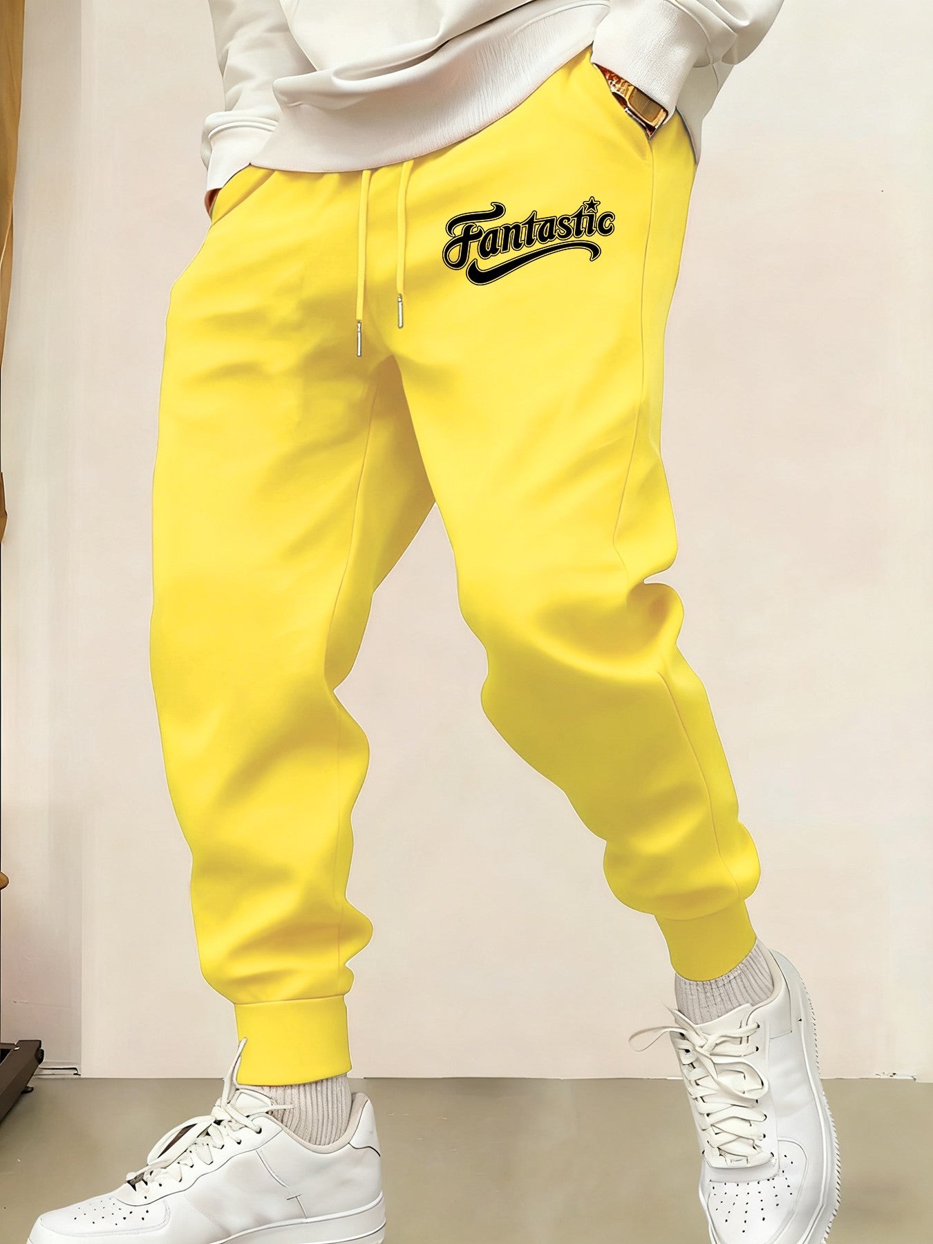 Calça de Moletom Masculina Estampada Fantástica Quente Confortável Y2K Calça de Moletom de Cintura Elástica Versátil Calças da Moda