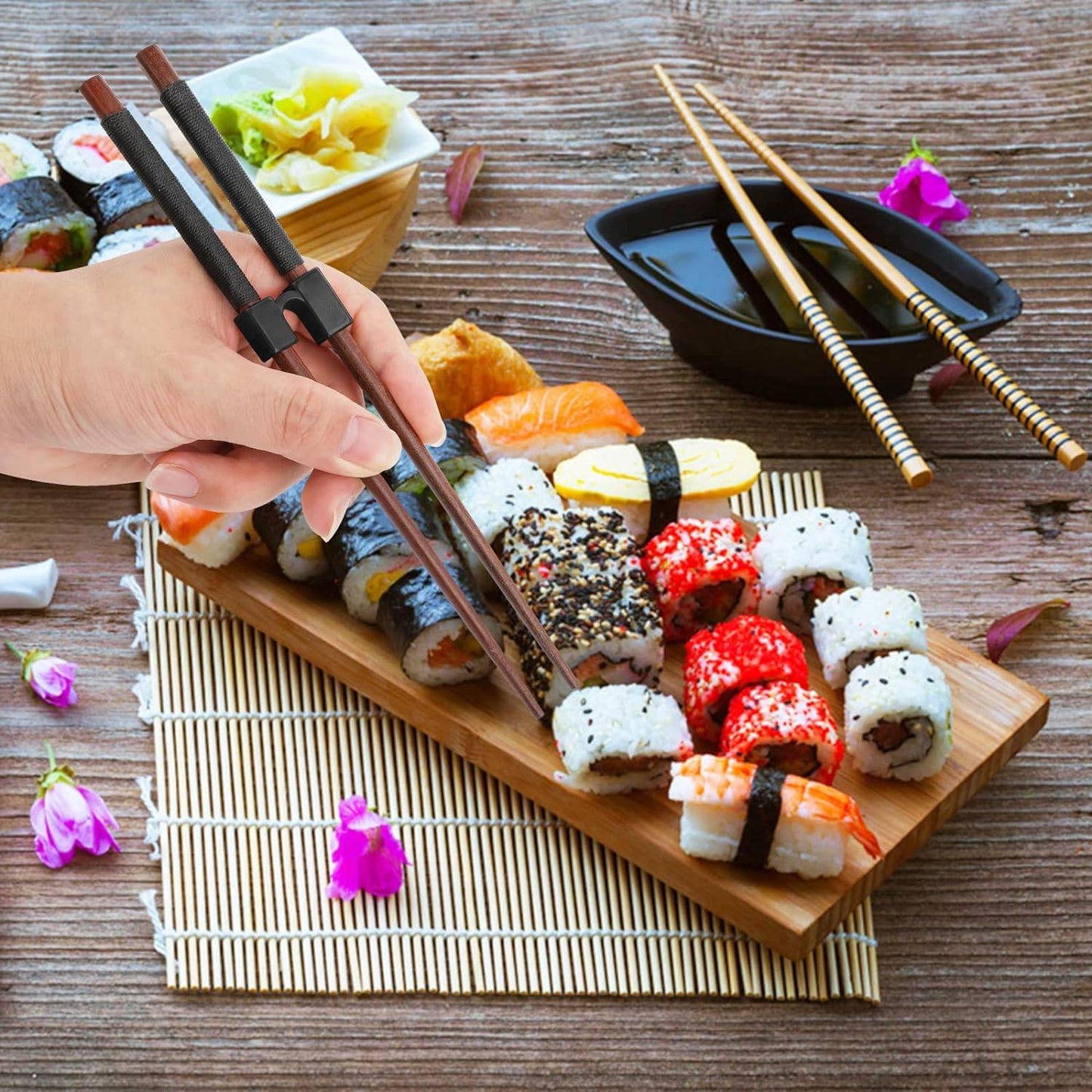5PCS Training Chopsticks Replaceable Practice Chopsticks Plastic Non Slippery Heat Resistant Training Chopstick Right Left Hand