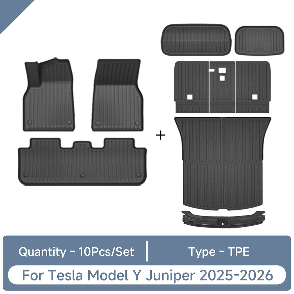 Para Tesla Model Y Juniper 2025-2026 Tapete de Chão TPE Antiderrapante Impermeável Revestimento de Carga Tapete de Bagagem para Acessórios do Model Y Juniper