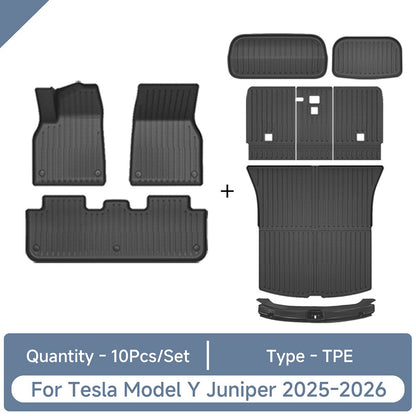 Para Tesla Model Y Juniper 2025-2026 Tapete de Chão TPE Antiderrapante Impermeável Revestimento de Carga Tapete de Bagagem para Acessórios do Model Y Juniper