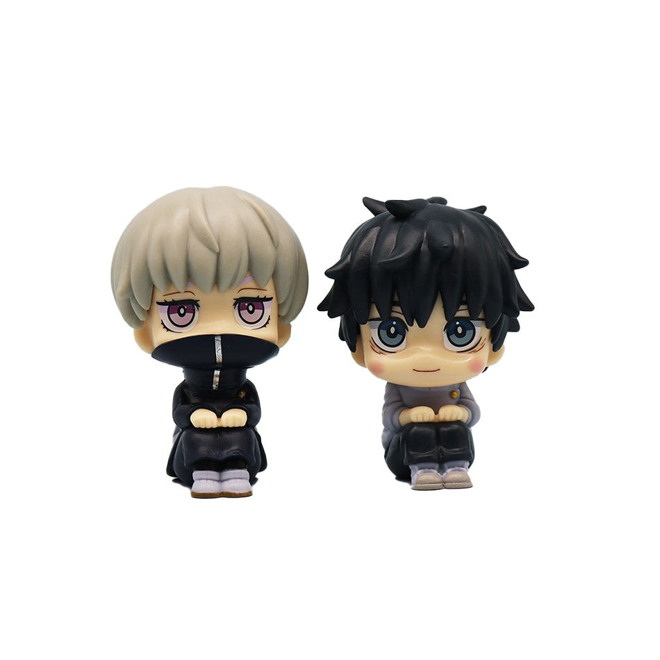 Novo conjunto de 5 peças Jujutsu Kaisen Cute Yuji Itadori Gojo Satoru Q Ver. Bonecos de Ação de PVC Figuras de Anime Modelo Brinquedos Coleção Boneca Presente