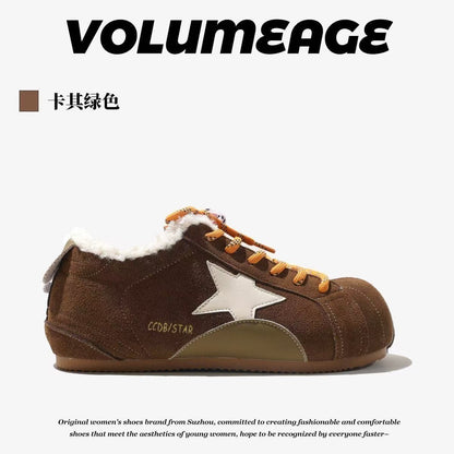 2025 New Winter Women's Sneakers Fleece-lined Flats Dexun Women Shoes Plush, Leisure Shoes Stylish, Non-slip Female Shoes 1417