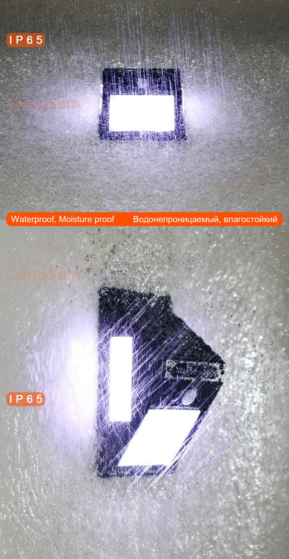 PIR Motion Sensor 100LED Sunlight control 3 sided Solar Energy Street light Yard Path Home Garden Solar Power lamp Wall Light