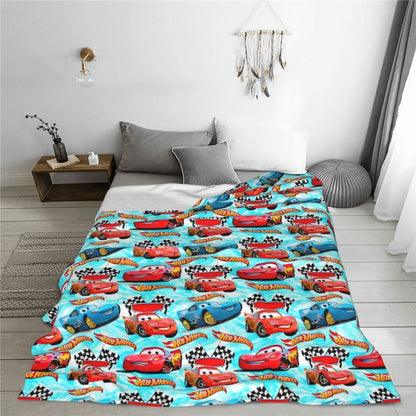 Cars Lightning McQueen 95 Flannel Blanket Life Is A Highway Super Warm Throw Blanket for Couch Bed Picnic Bedspread Sofa Bed