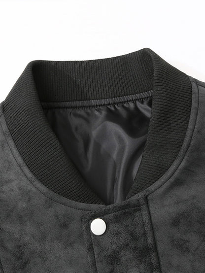 Men'S Motorcycle Jacket - Windproof Thermal Zip-Up Biker Coat with Stand Collar, Full-Zip Closure, Front Pockets - Lightweight N