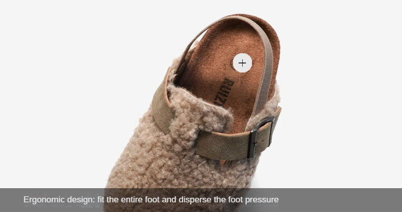 Children's Fleece Elastic Clogs Baby Boys Girls Plush Slipper Toddler Prewalker Footwear Winter Warm Soft Sole Shoes