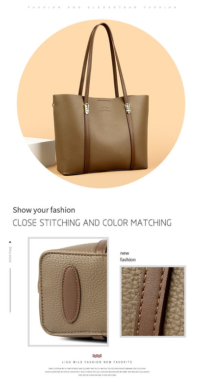 New autumn Single Shoulder Large Capacity Messenger Droadband Female Solid Color Handbag Luxury Ladies Bucket PU Shoulder Bag