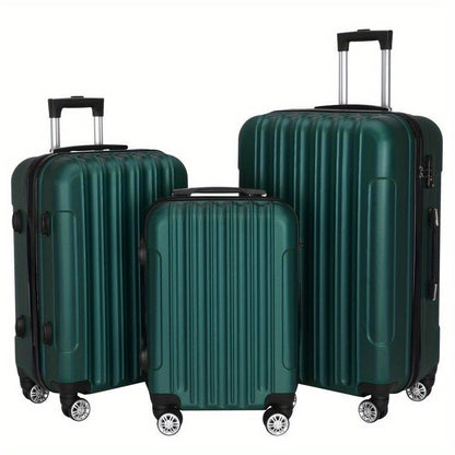 20 "24" 28 "Luggage Travel set ABS trolley Hard shell suitcase with TSA green lock