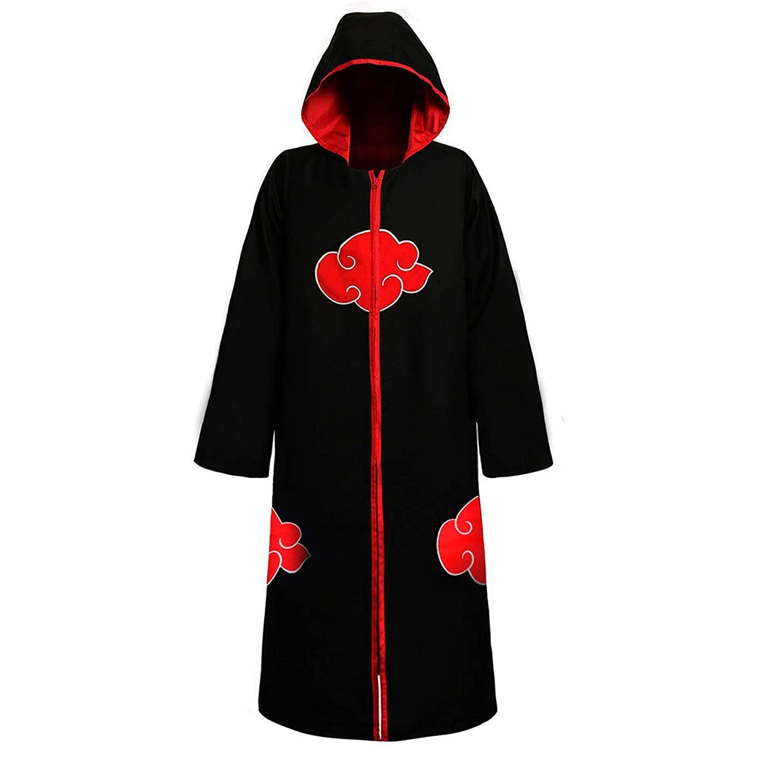 AnimeNinja Cosplay  Akatsuki Cosplay Ninja Costume Uchiha Itachi Red Cloud Cloak Robe Cloak Headband Props Halloween Clothe