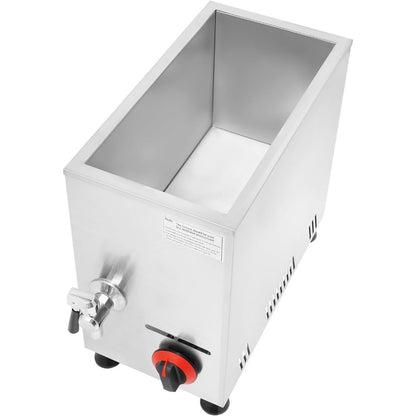 21L/22.19QT Commercial Gas-Powered Hot Corn Dog Fryer with 12 Hot Dog Racks, Adjustable Flame Stainless Steel
