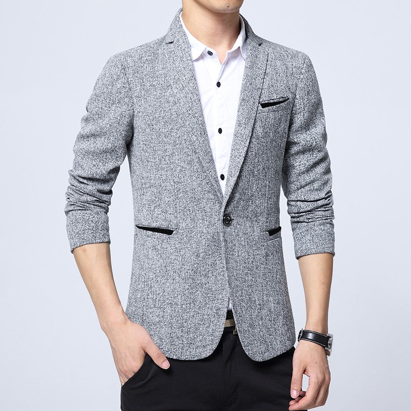 2024 Autumn New Men's Suit Jacket Solid Color Slim Fit Fashionable Business Dress Jacket Classic Men Social Dress Jacket Blazers