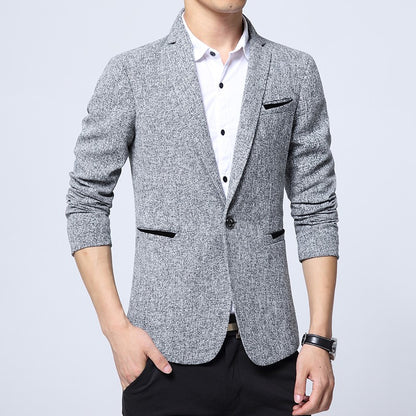 2024 Autumn New Men's Suit Jacket Solid Color Slim Fit Fashionable Business Dress Jacket Classic Men Social Dress Jacket Blazers